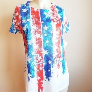 (4/$25) R&W&B  fadeaway tshirt Girls sz14/16